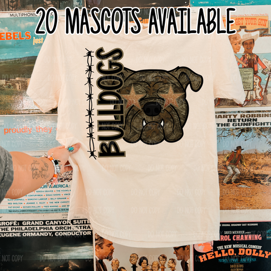Camo Mascots Tee Or Sweatshirt