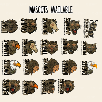 Camo Mascots Tee Or Sweatshirt