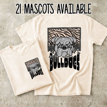 Zebra Preppy Mascots Tee Or Sweatshirt