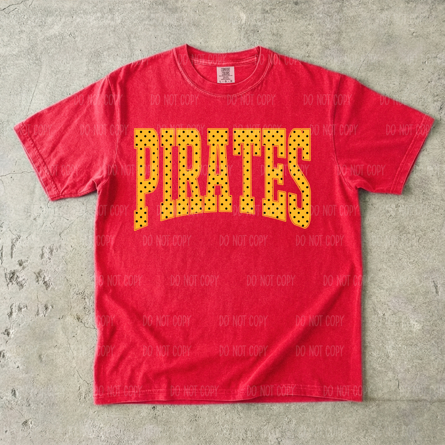 Yellow Polka Dots Pirates Single Print DTF Transfer
