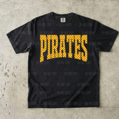 Yellow Polka Dot Pirates Tee or Sweatshirt