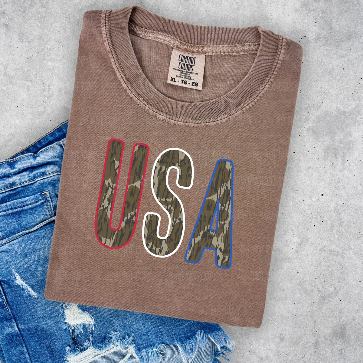 Camo USA Single Print DTF Transfer