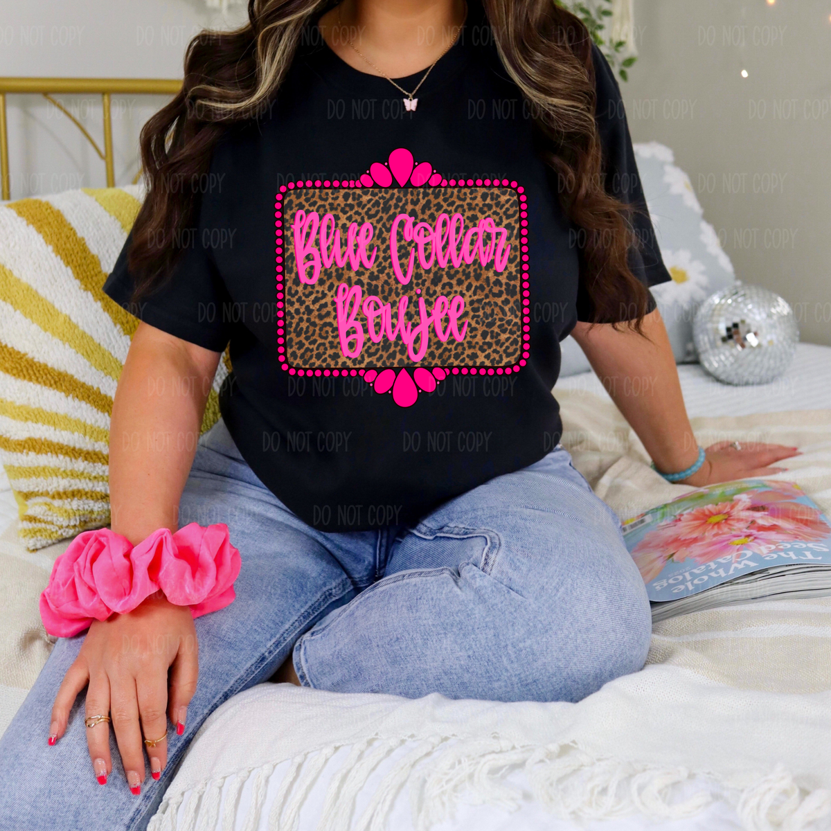 Blue Collar Boujee (pink) Single Print DTF Transfer