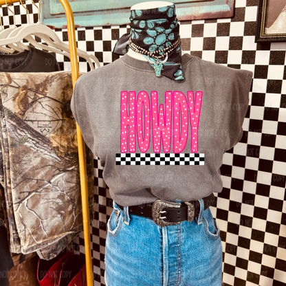 Polkadot Checkered Howdy Single Print DTF Transfer
