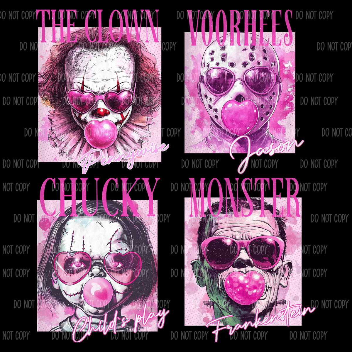 Spooky Pink Bubblegum Single Print DTF Transfer