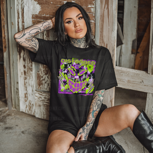 Neon D!isturbed Single Print DTF Transfer