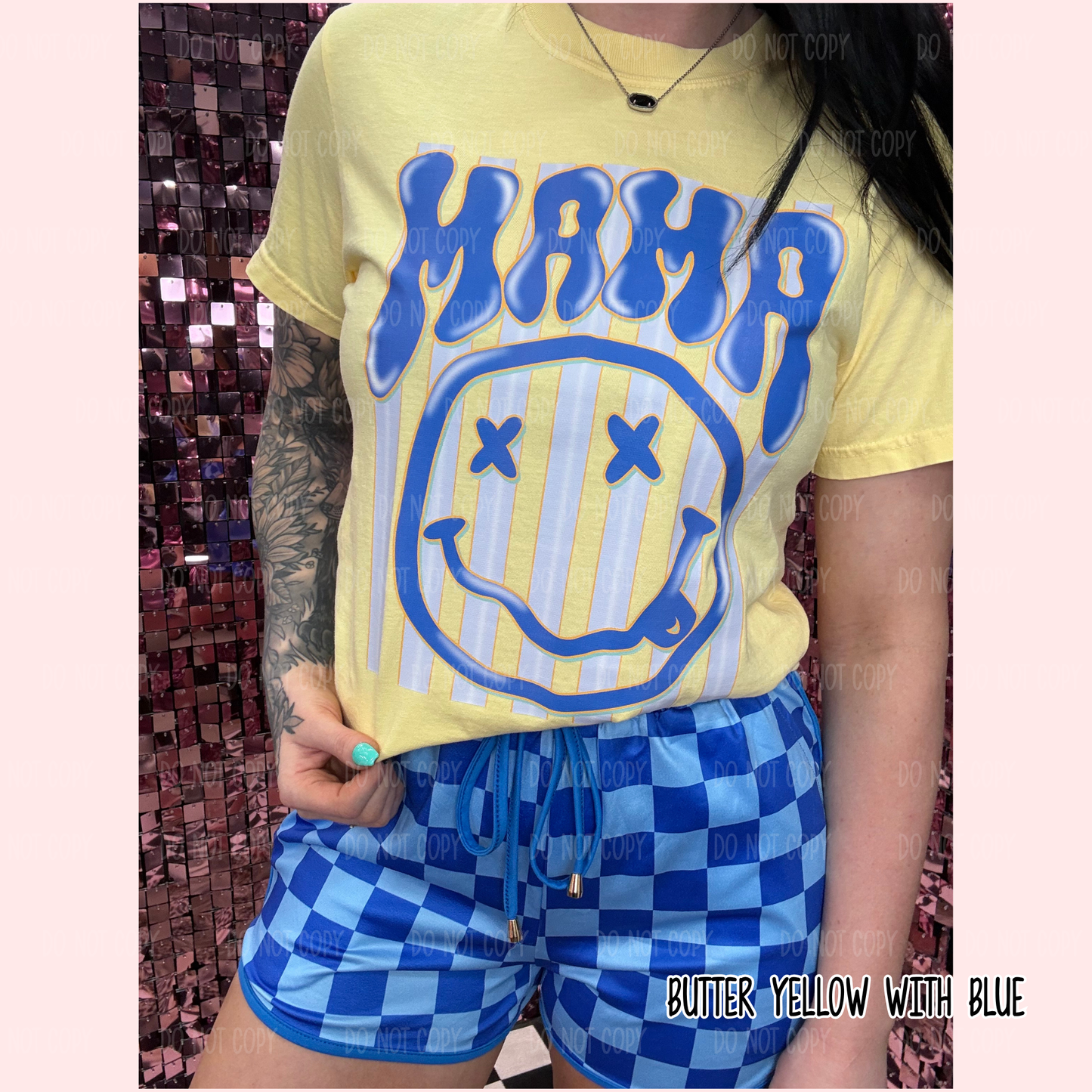 Neon Mama Stripes Comfort Colors Tee