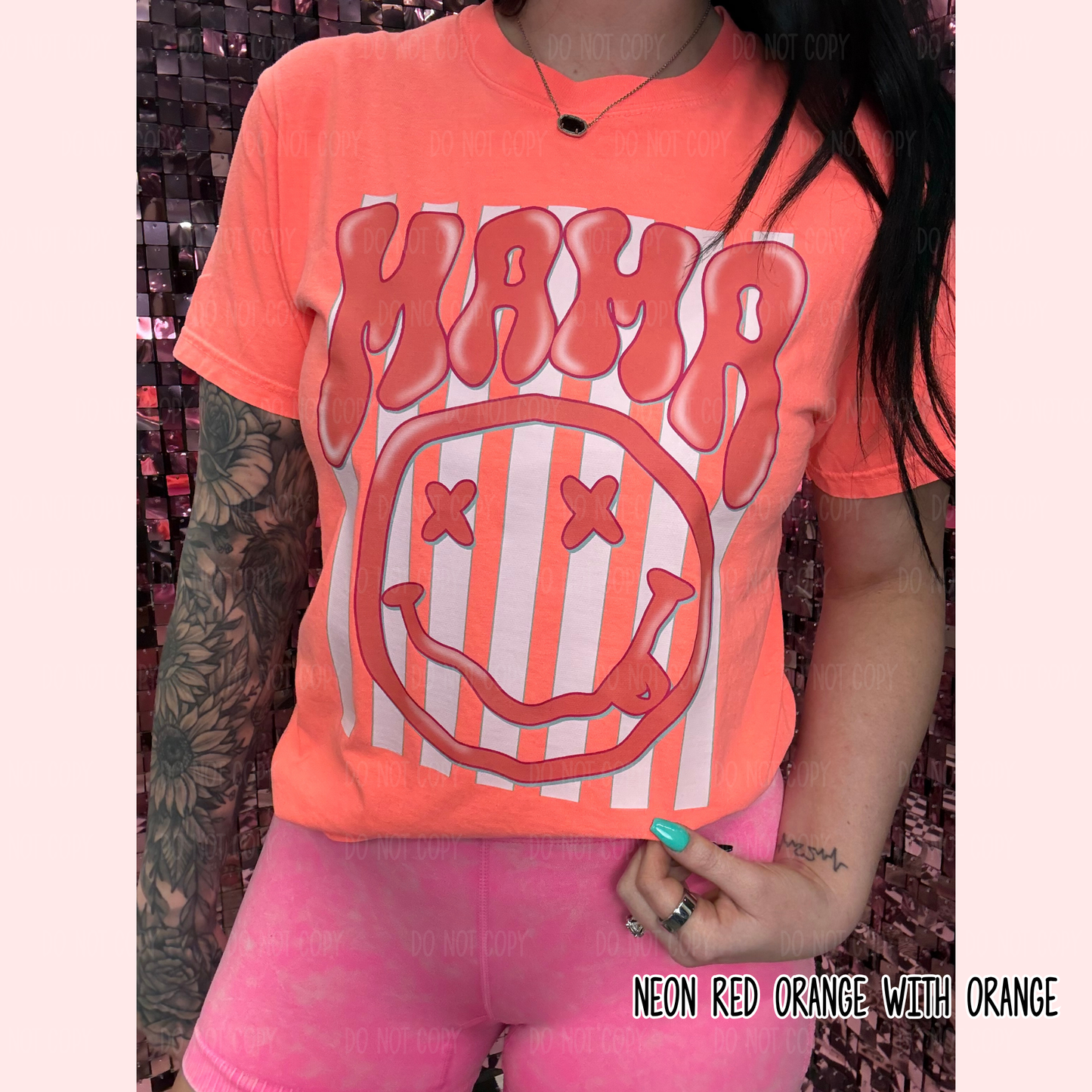 Neon Mama Stripes Comfort Colors Tee