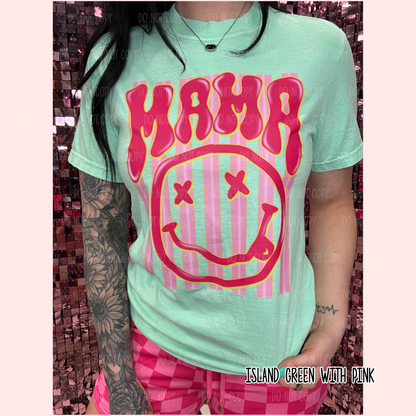 Neon Mama Stripes Comfort Colors Tee
