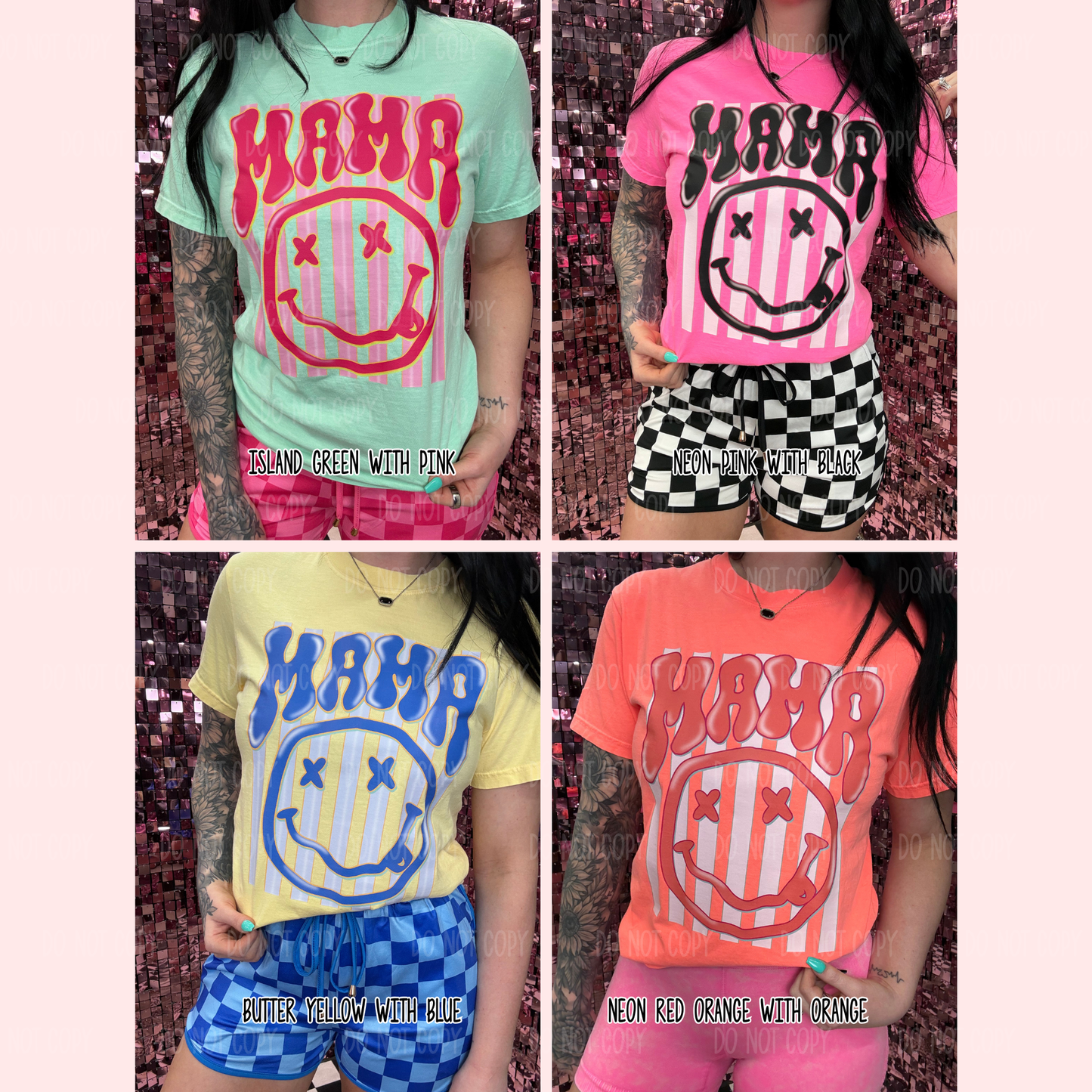 Neon Mama Stripes Comfort Colors Tee