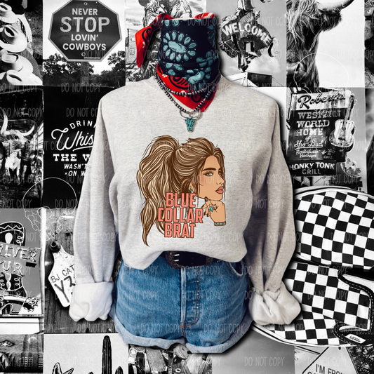 Blue Collar Brat (Blonde) Single Print DTF Transfer