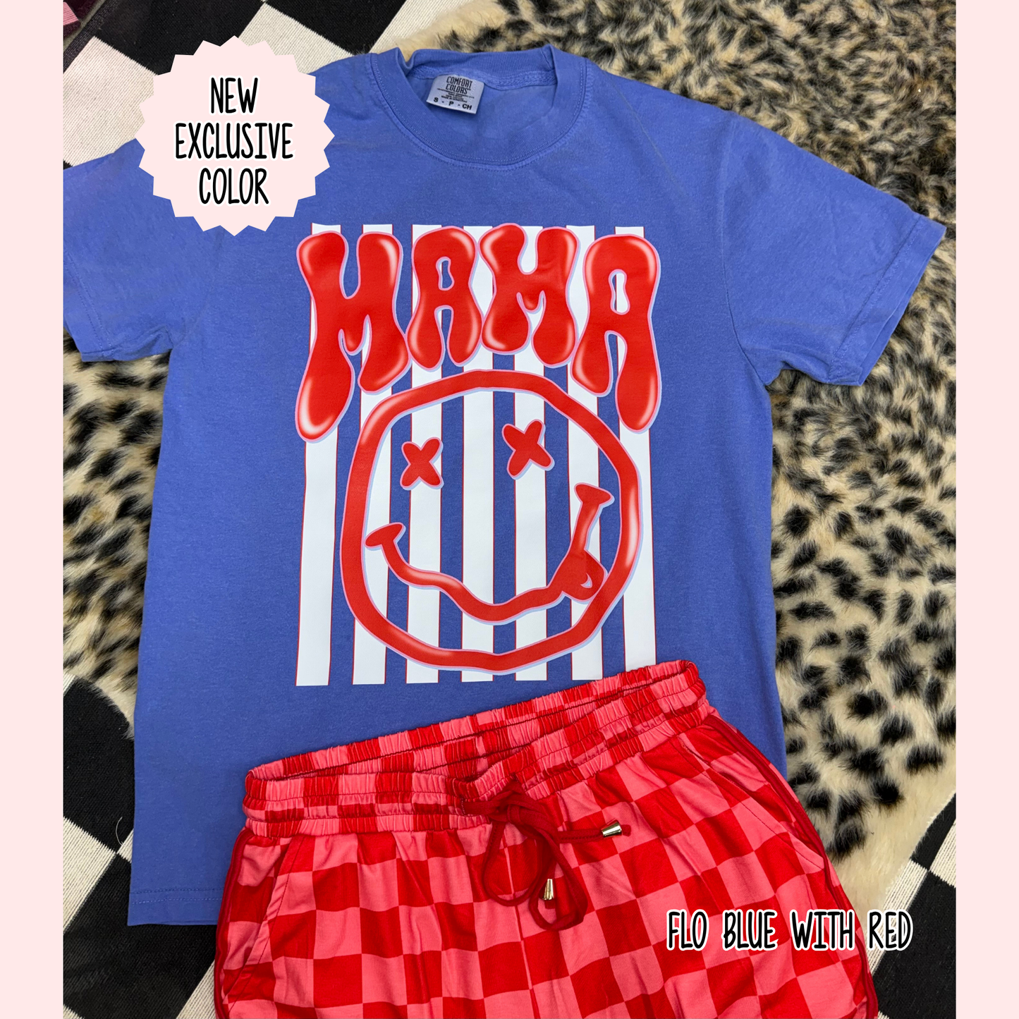 Neon Mama Stripes Comfort Colors Tee