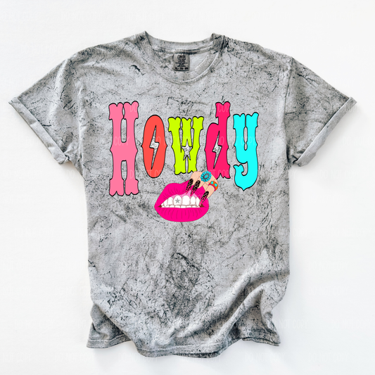 Neon Howdy Single Print DTF Transfer