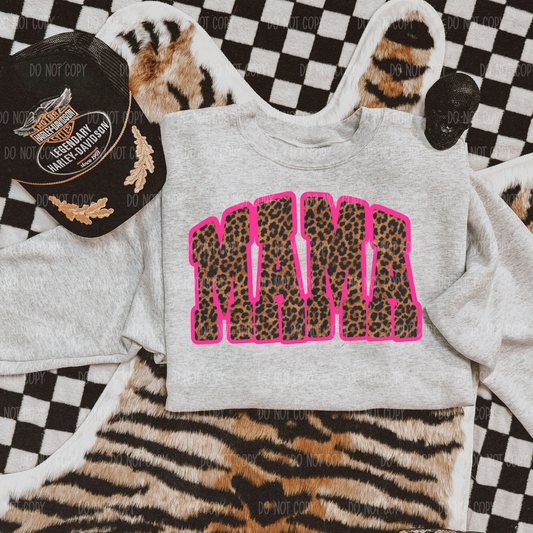 Pink Leopard Mama Single Print DTF Transfer