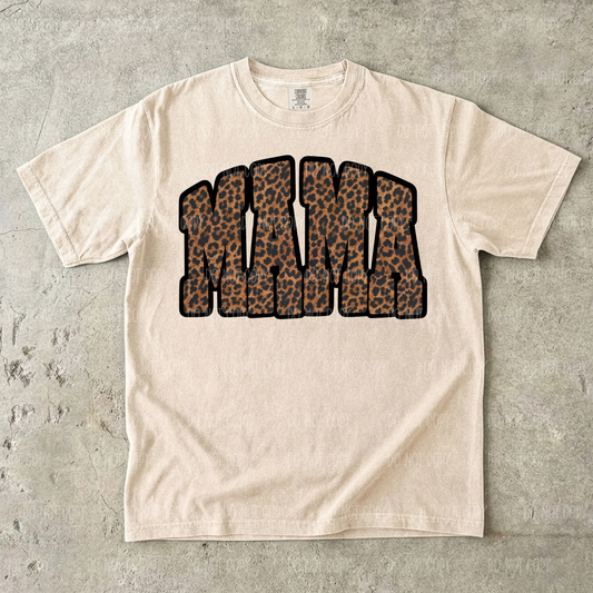Black & Leopard Mama Single Print DTF Transfer