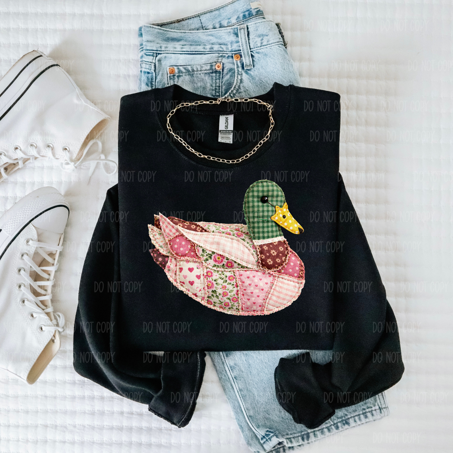 Pink Patchwork Duck Sweatshirt