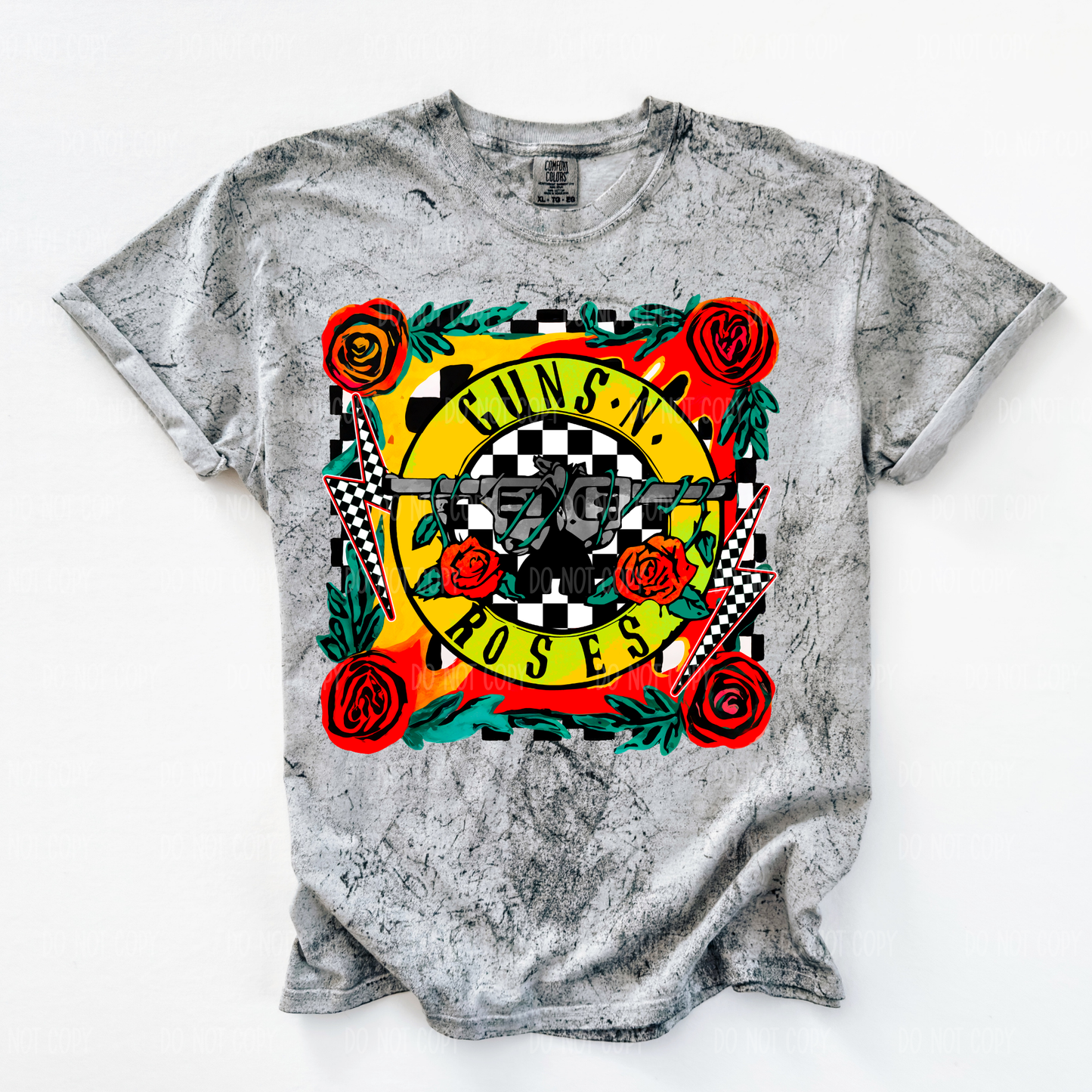 Neon Roses Single Print DTF Transfer