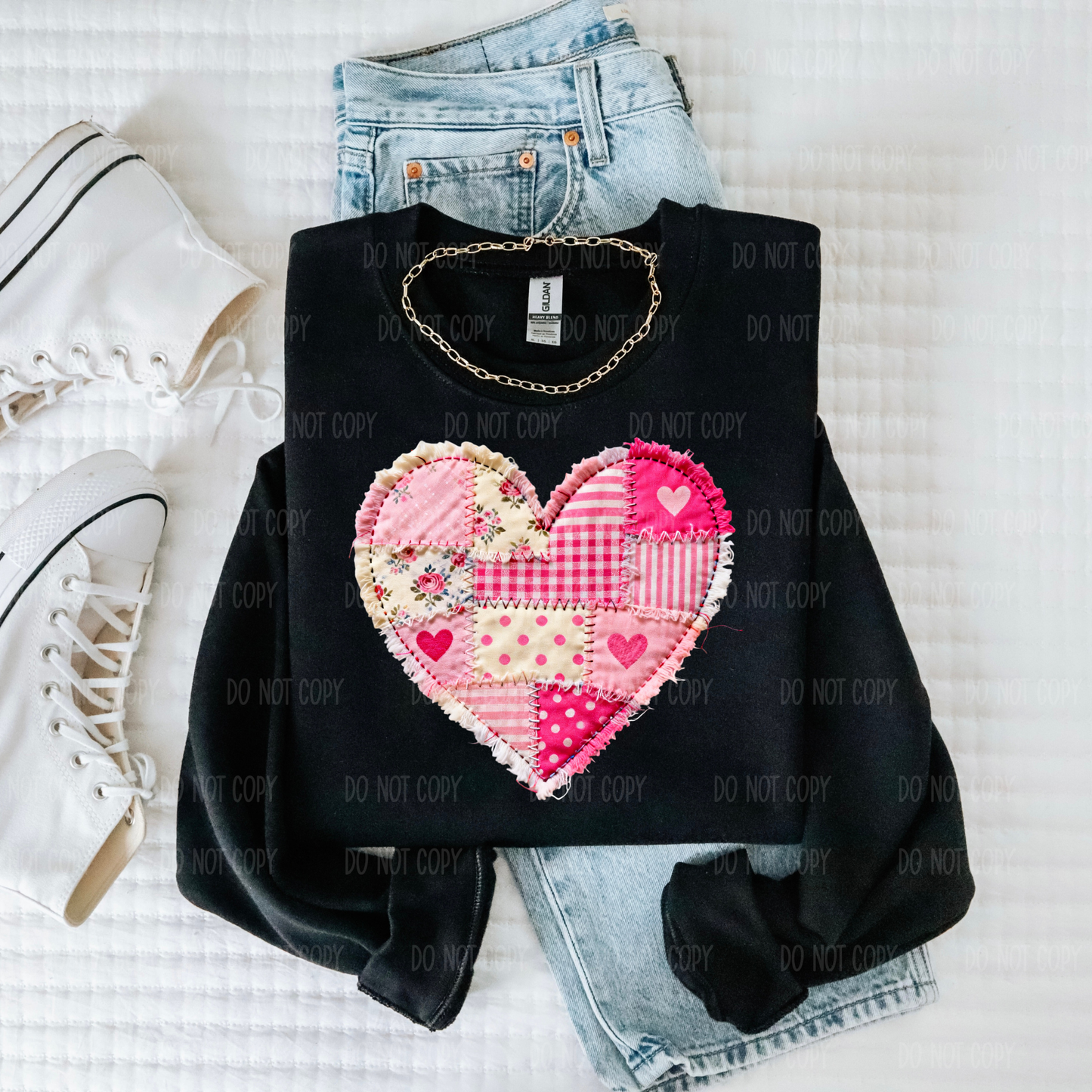 Patchwork Heart Single Print DTF Transfer