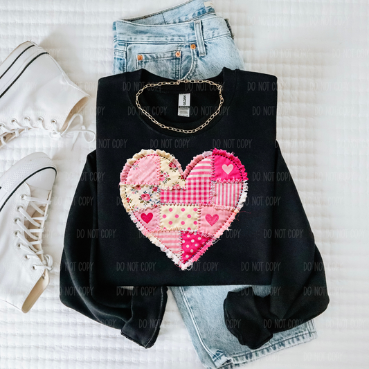 Patchwork Heart Single Print DTF Transfer