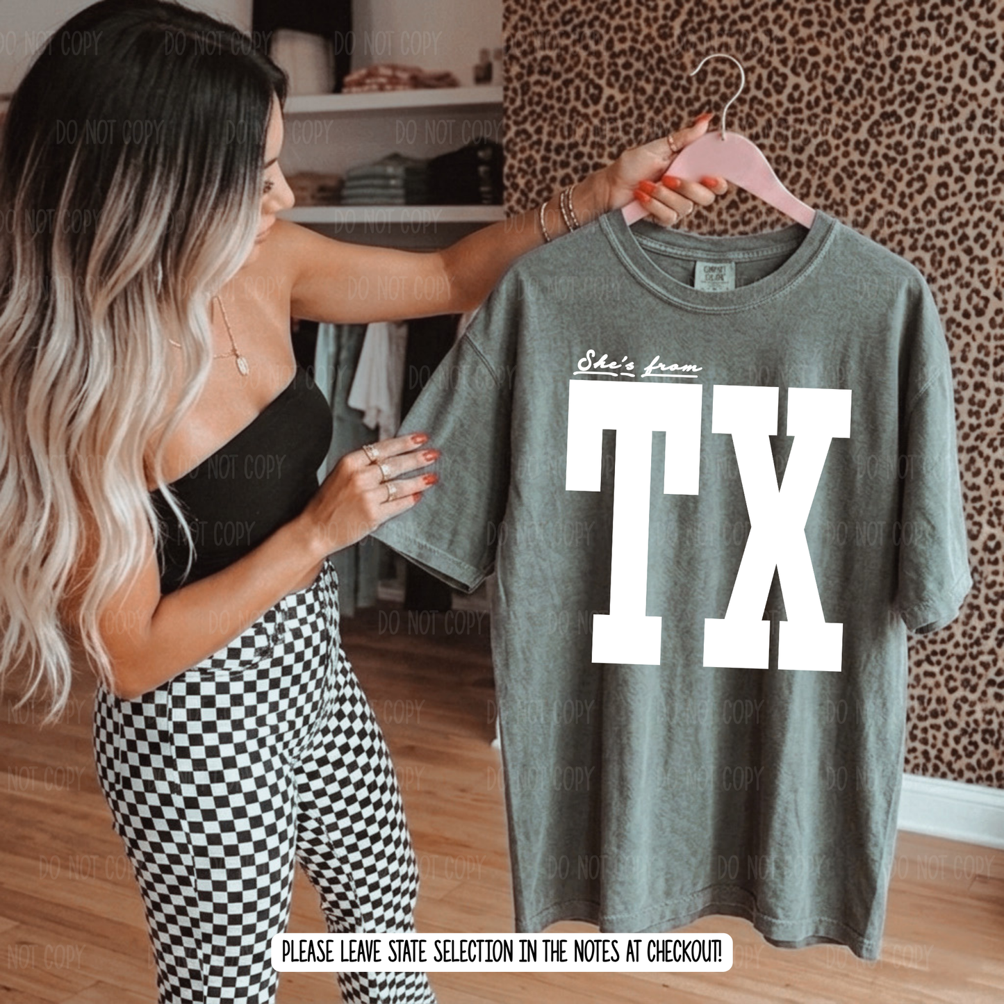 She's From Texas (All States Included) Comfort Colors Tee