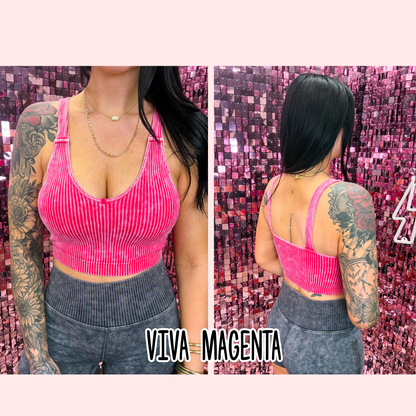 The Violet Acid Washed V-neck Tank