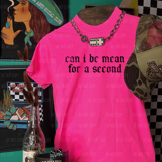 Can I Be Mean For A Second Comfort Colors Tee