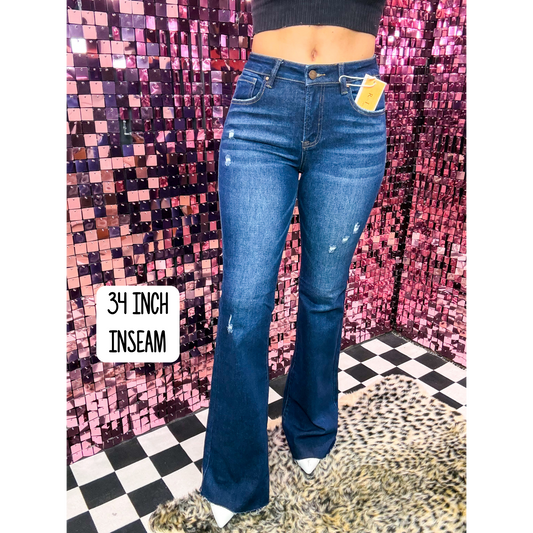 The Ryder Midrise Distressed Flare Jeans