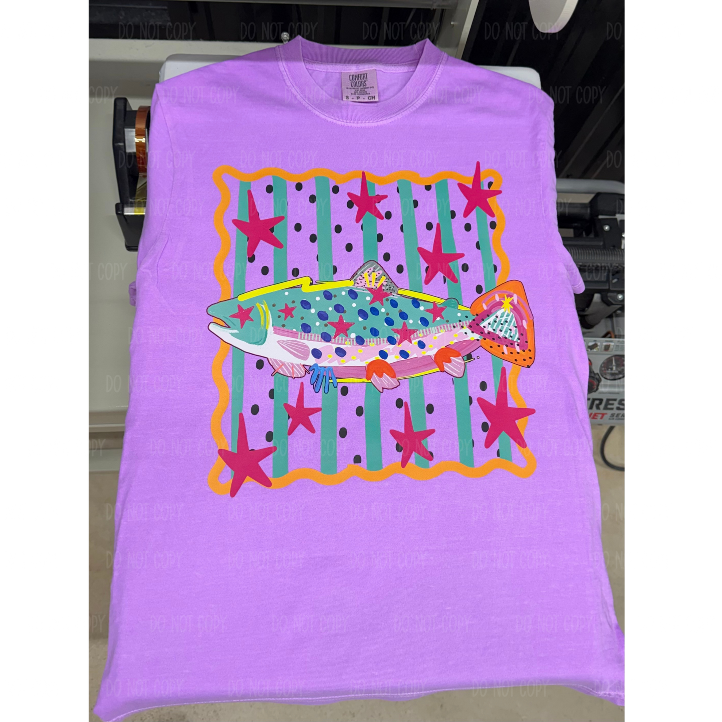 Neon Summer Fishy Comfort Colors Tee