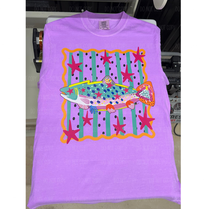Neon Summer Fishy Comfort Colors Tee