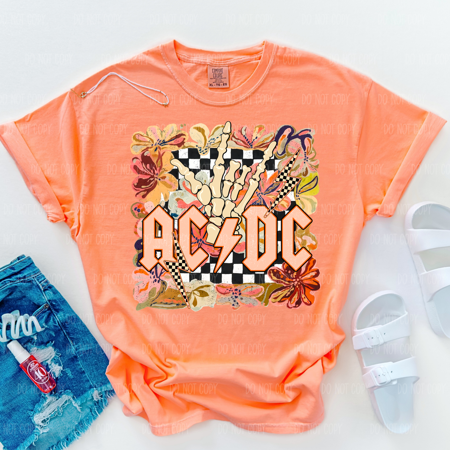 Floral A C D C Tee Or Sweatshirt