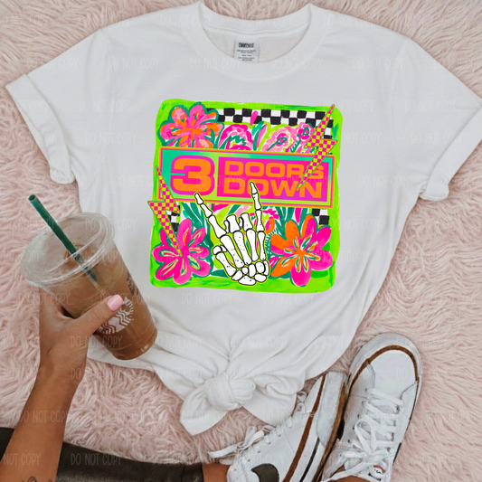 Neon 3 Doors Single Print DTF Transfer