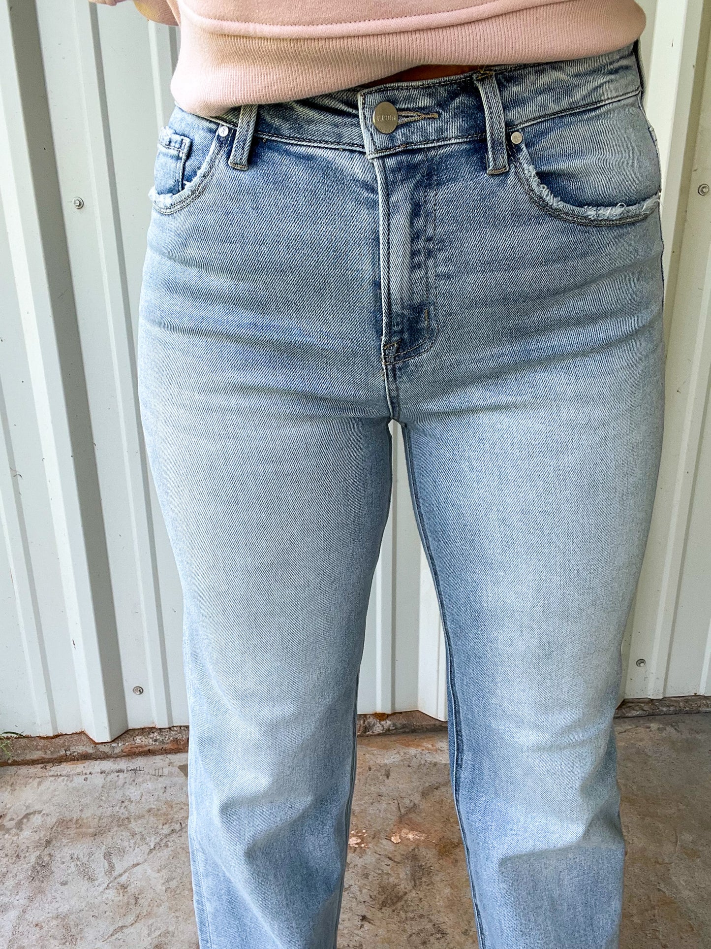 Risen High Rise Straight Jeans