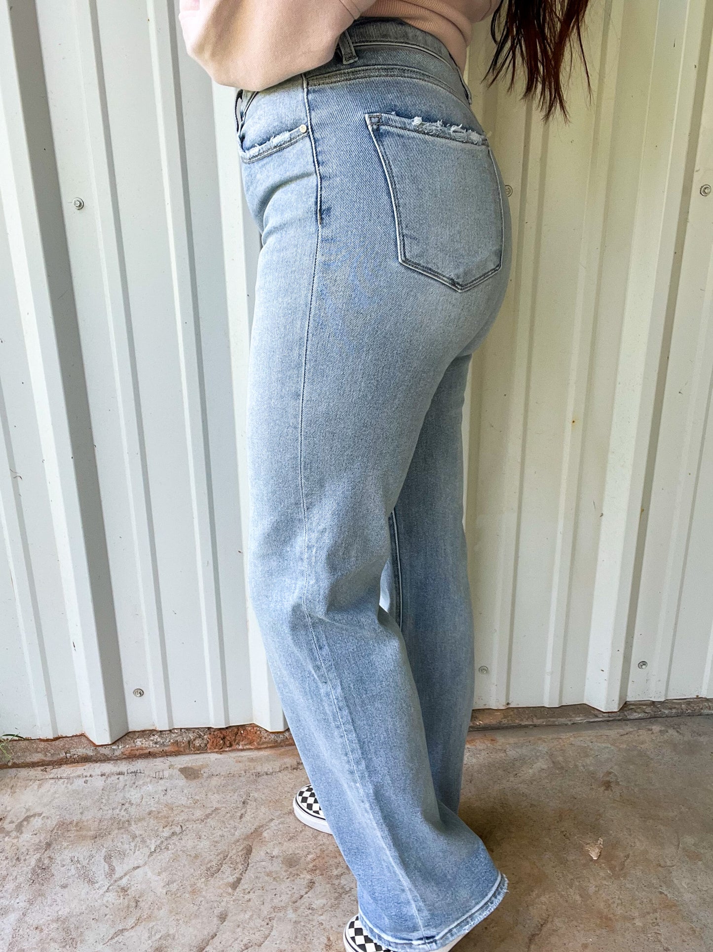 Risen High Rise Straight Jeans