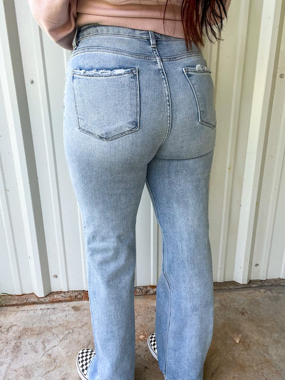 Risen High Rise Straight Jeans