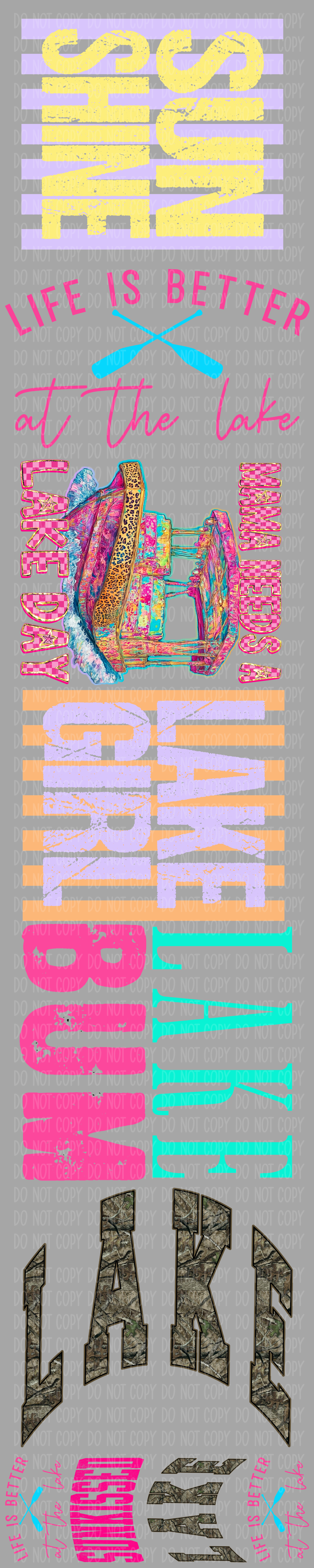 Lake Bum Pre-Made Gang Sheet 15X75