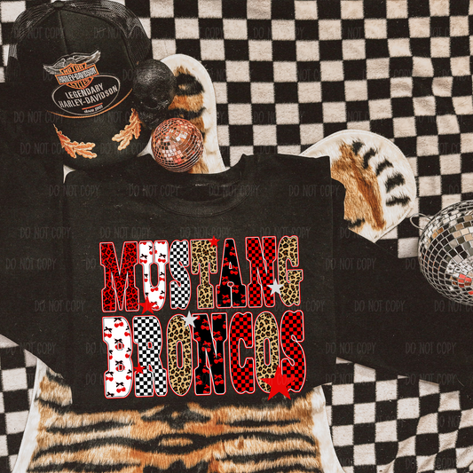 Mustang Broncos Single Print DTF Transfer