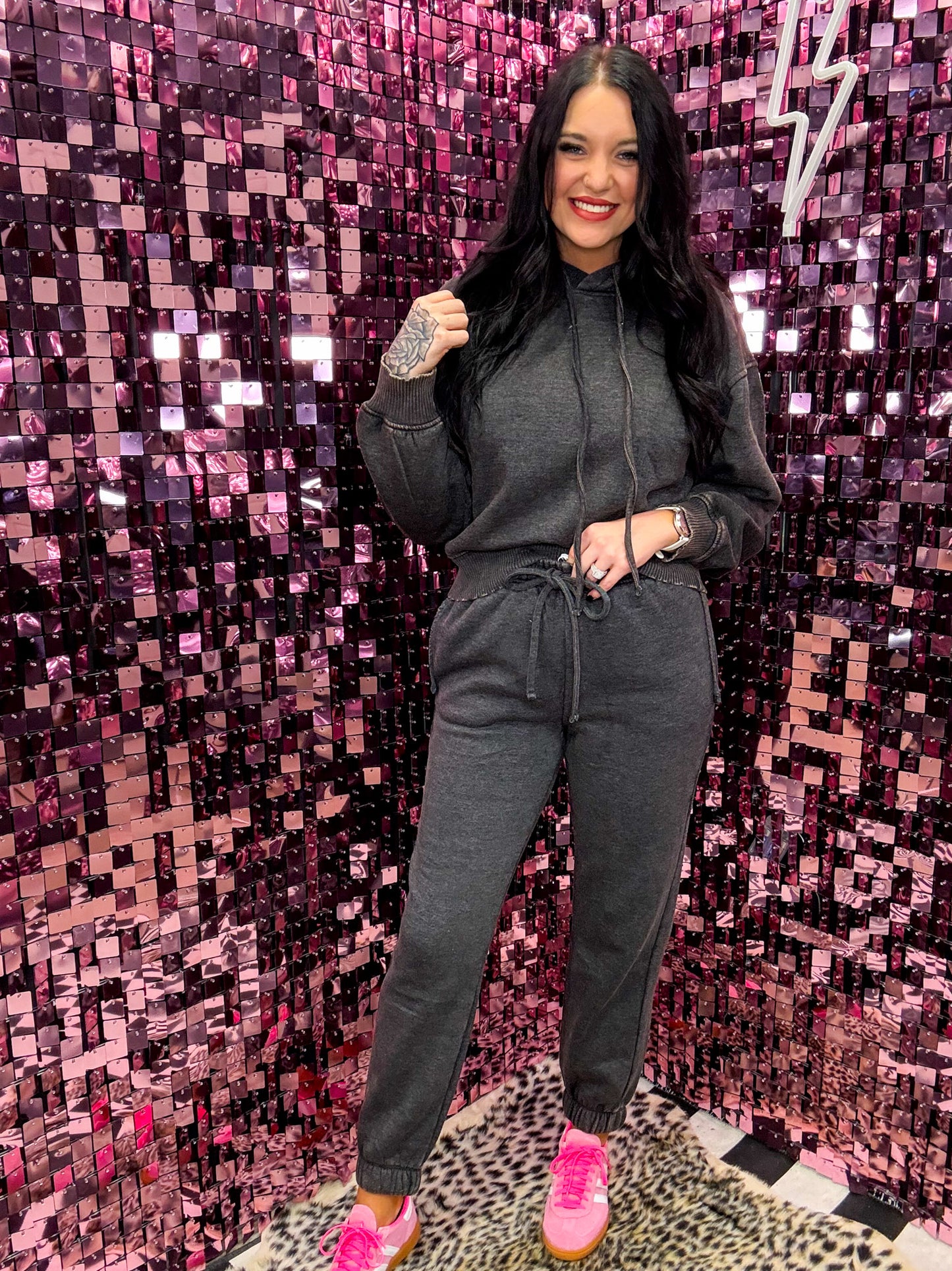 The Sophia Acid Washed Fleece Sweatpants