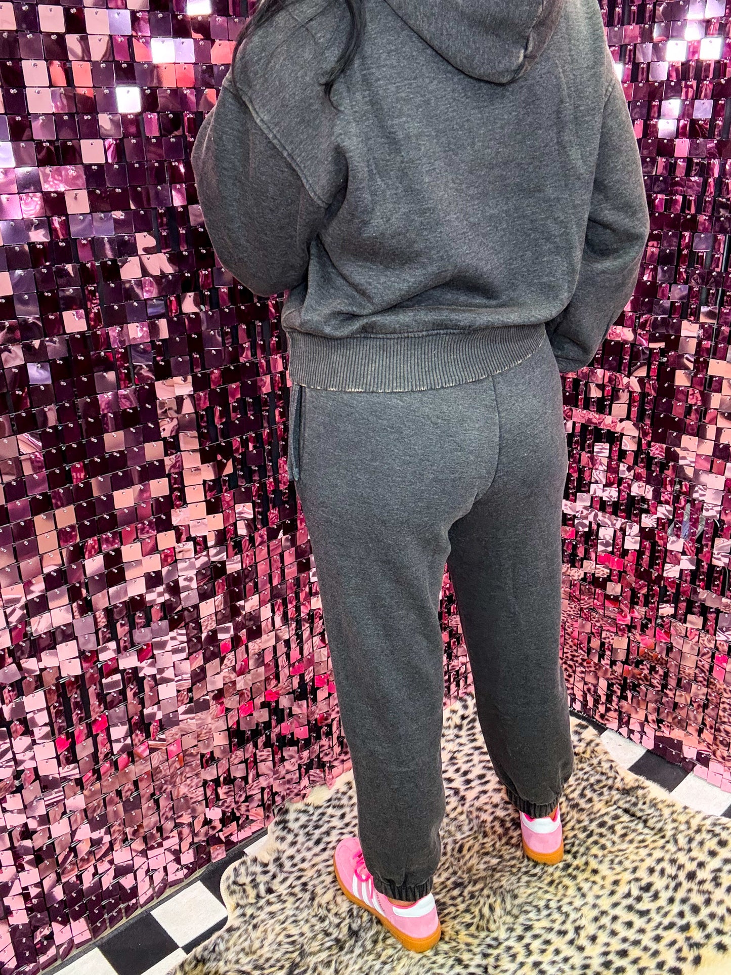 The Sophia Acid Washed Fleece Cropped Hoodie