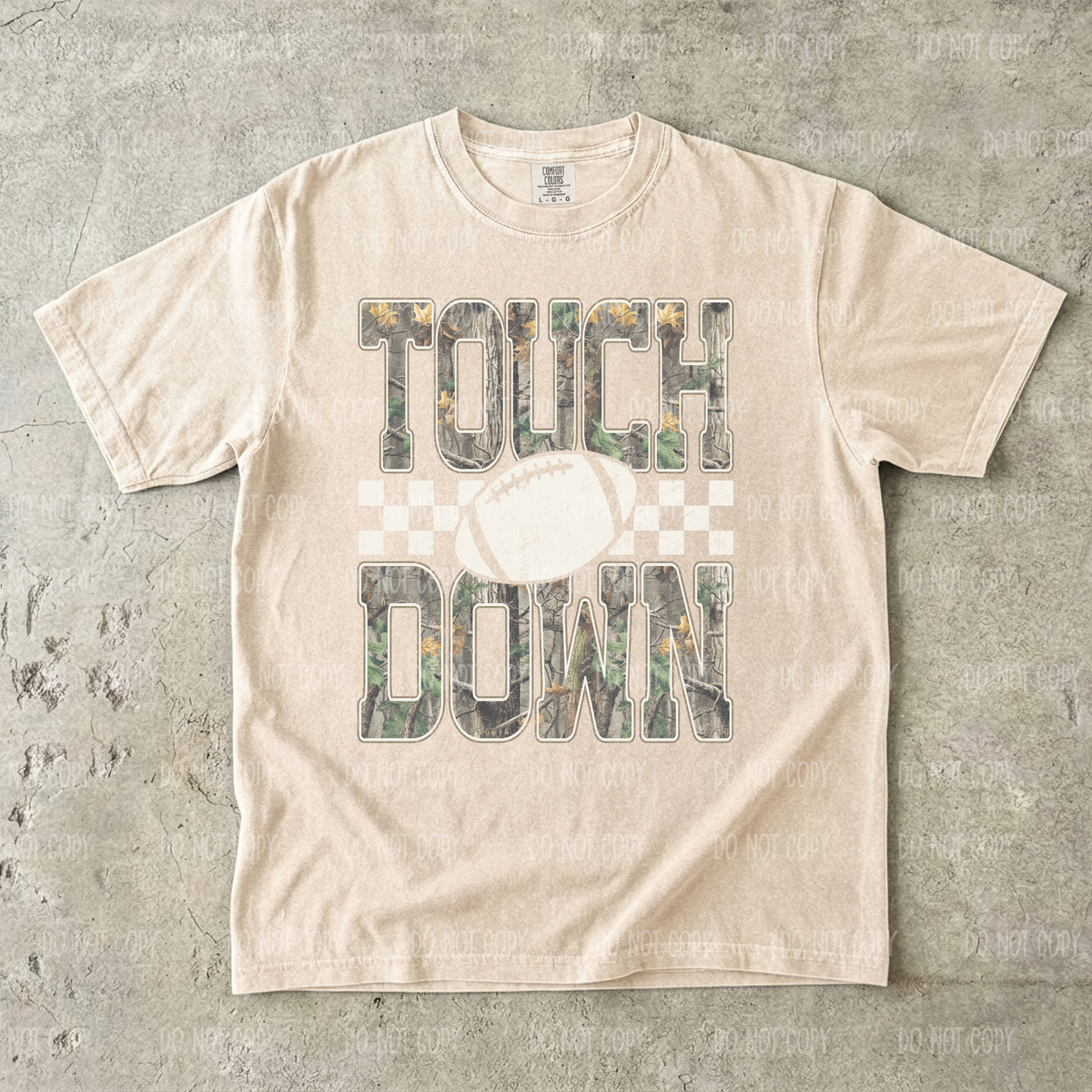 Camo Touchdown Single Print DTF Transfer