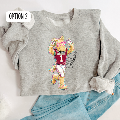 Crimson Oklahoma Tee Or Sweatshirt