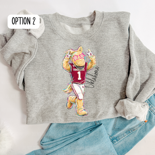 Crimson Oklahoma Option 2 Single Print DTF Transfer