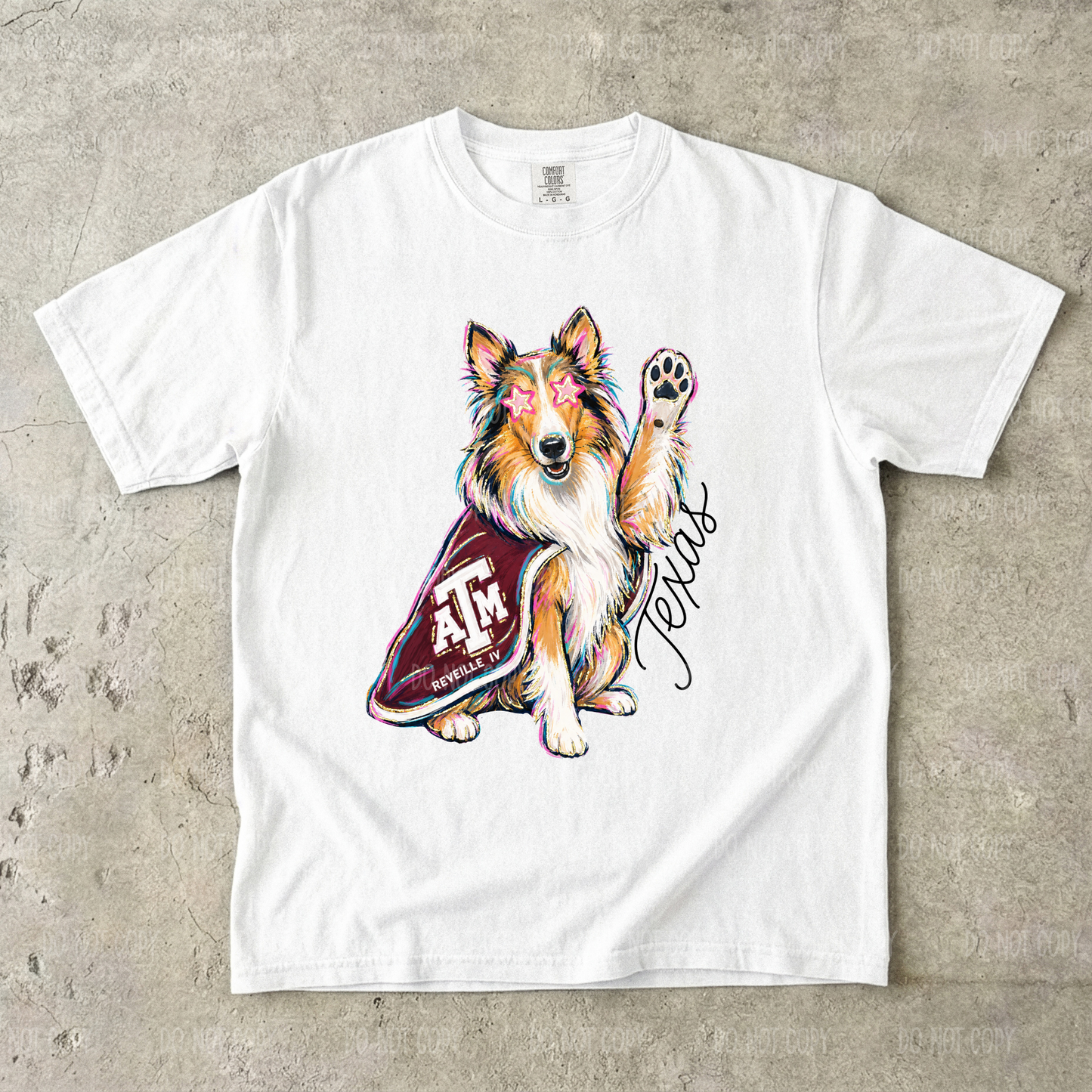 Maroon Texas Single Print DTF Transfer