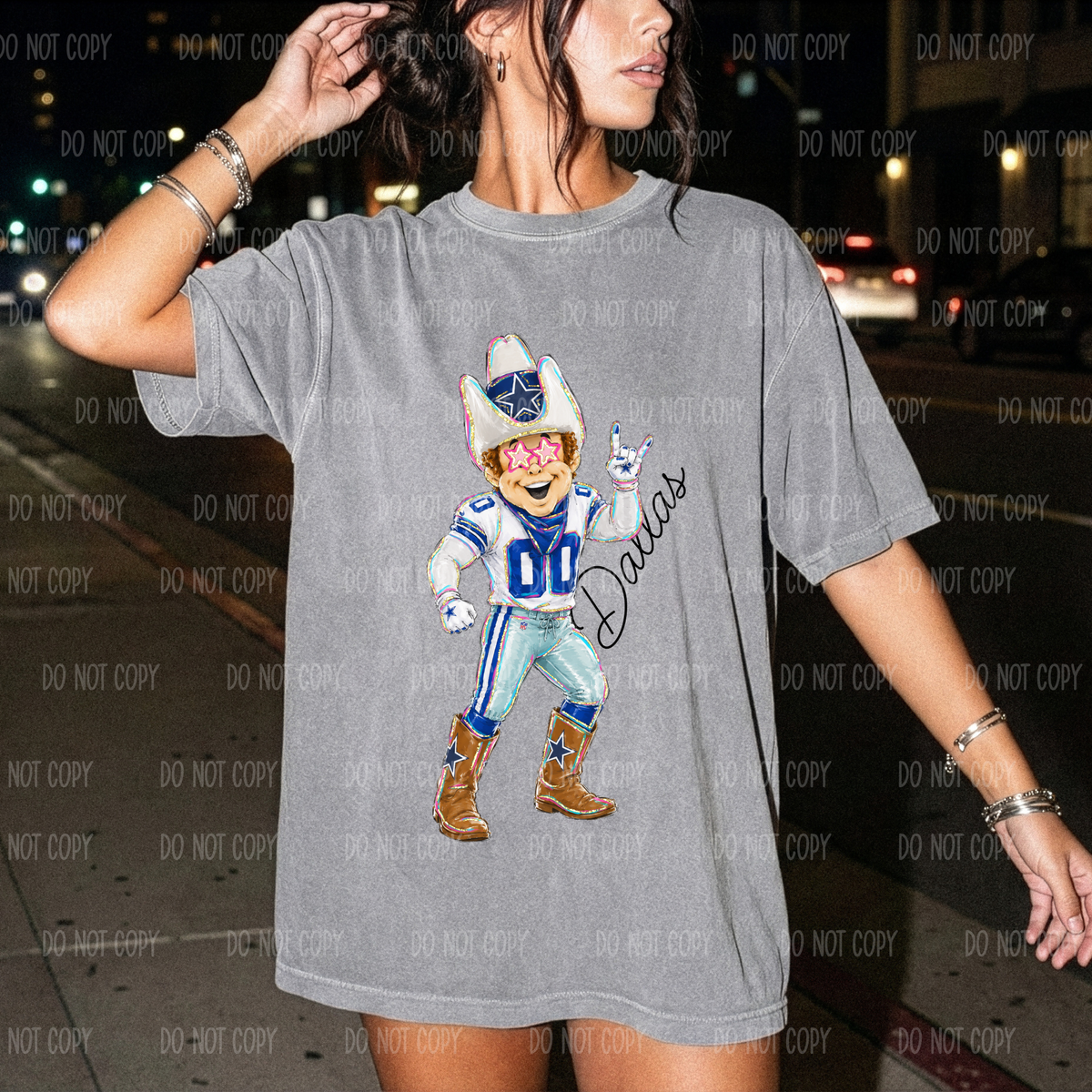 Royal Blue Texas Single Print DTF Transfer