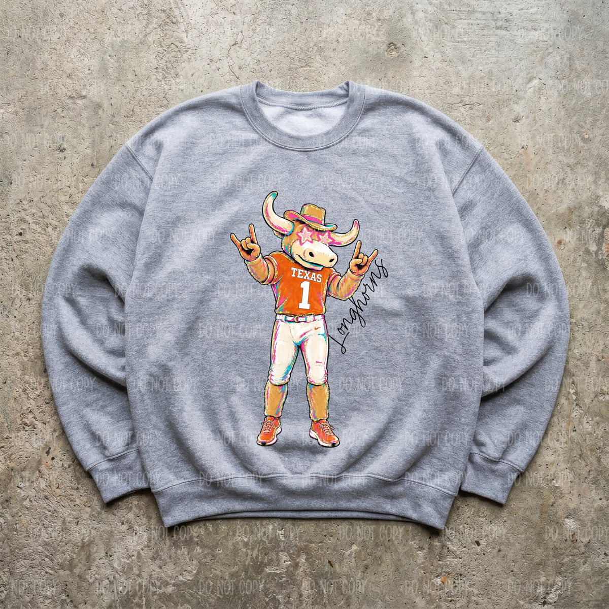 Orange Texas Single Print DTF Transfer