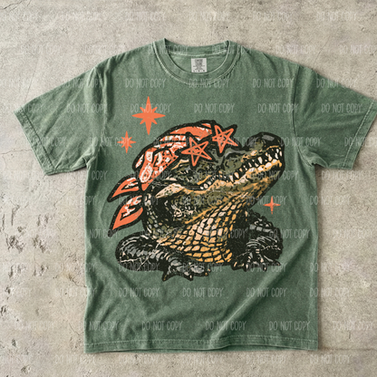 Grunge Crocodile Single Print DTF Transfer