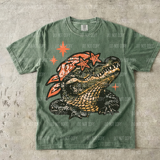 Grunge Crocodile Single Print DTF Transfer