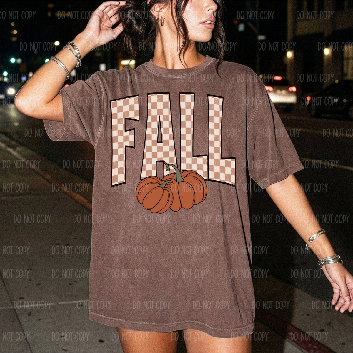 Checkered Fall Single Print DTF Transfer