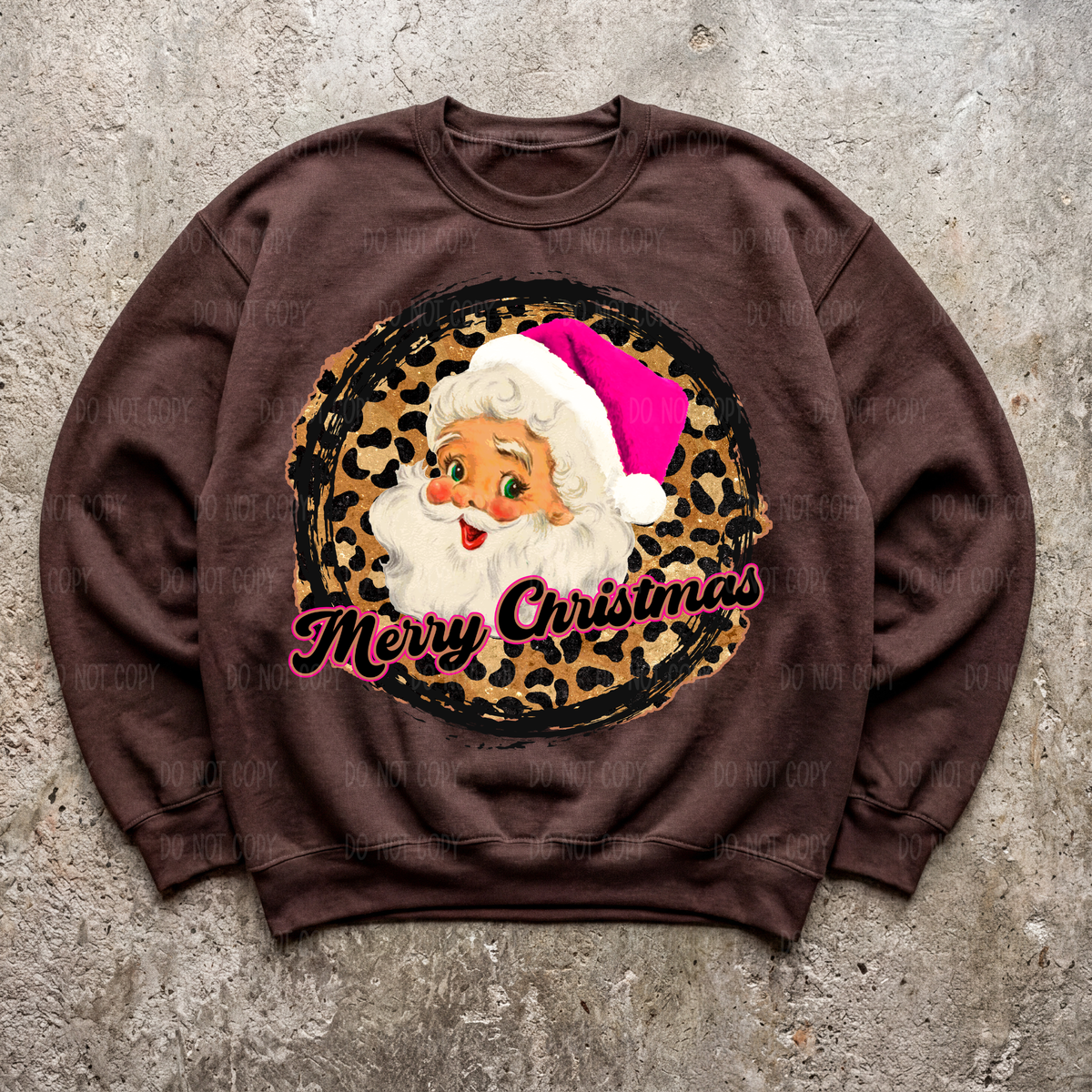 Merry Christmas Pink Leopard Santa