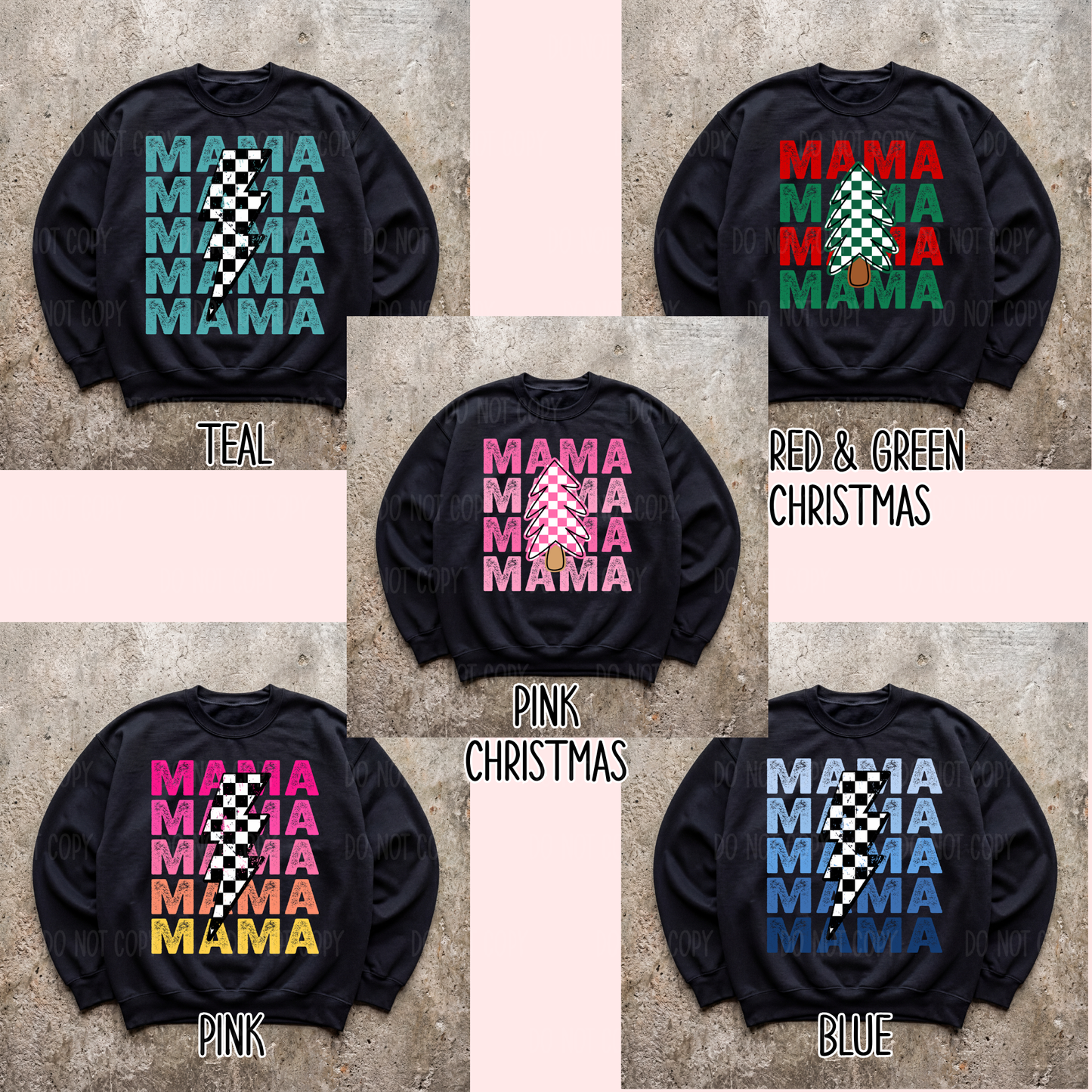 Checkered Mama Tee Or Sweatshirt