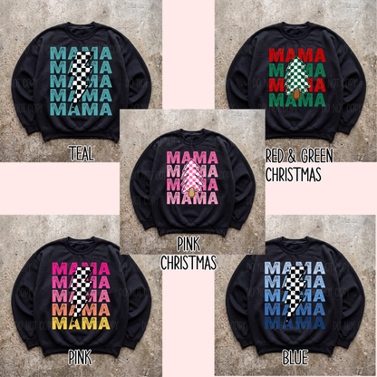 Checkered Mama Tee Or Sweatshirt